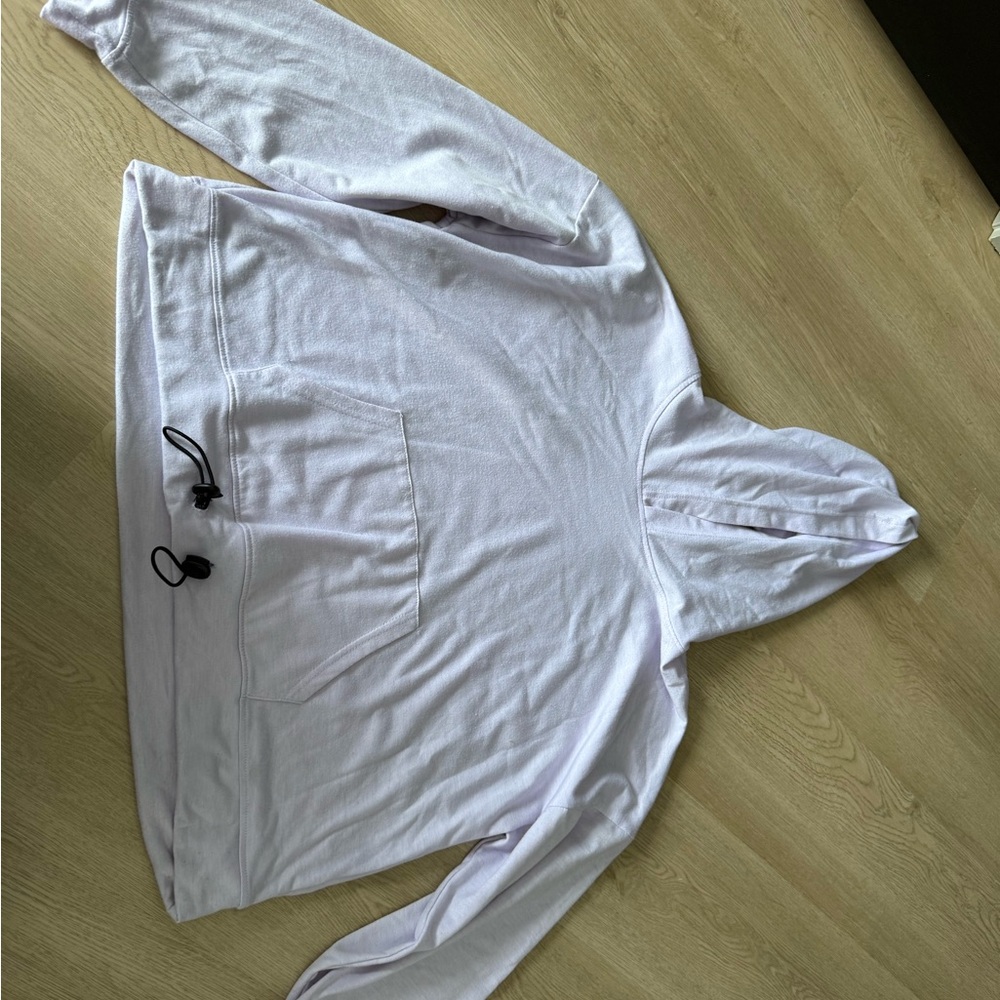 White Hooded Sweatshirt with Drawstring